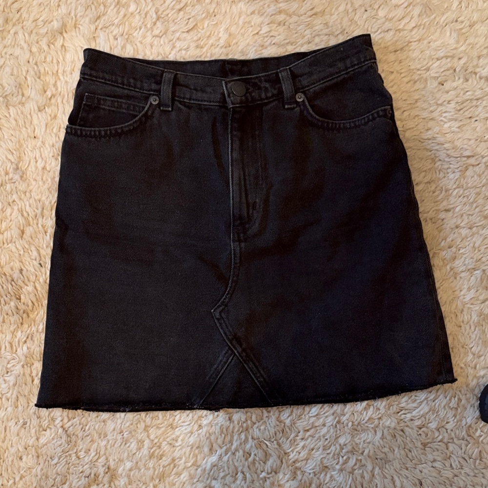 ASOS Black Denim Mini Skirt - Classic A-Line